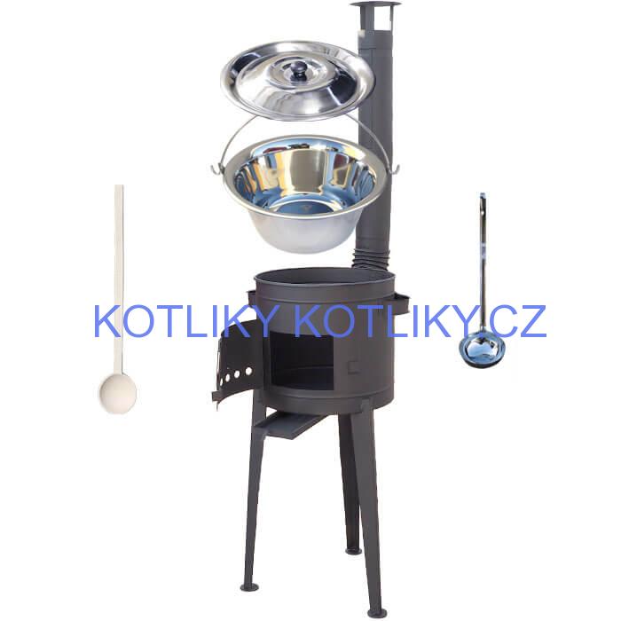 Kotlíkový gulášový set 36 PLUS 600 + nerezový kotlík 14 L (0,8 mm)
