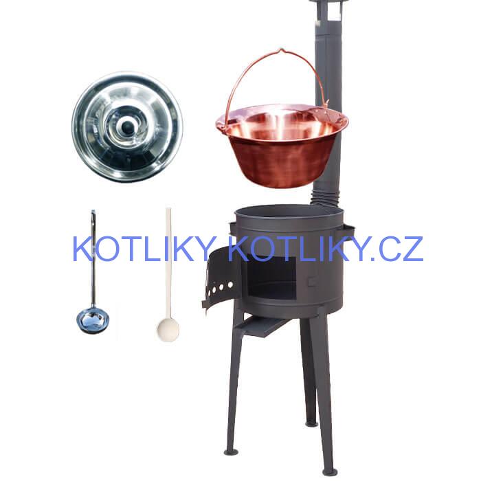 Kotlíkový gulášový set 42 PLUS 600 + měděný kotlík 20 L (1,2 mm)