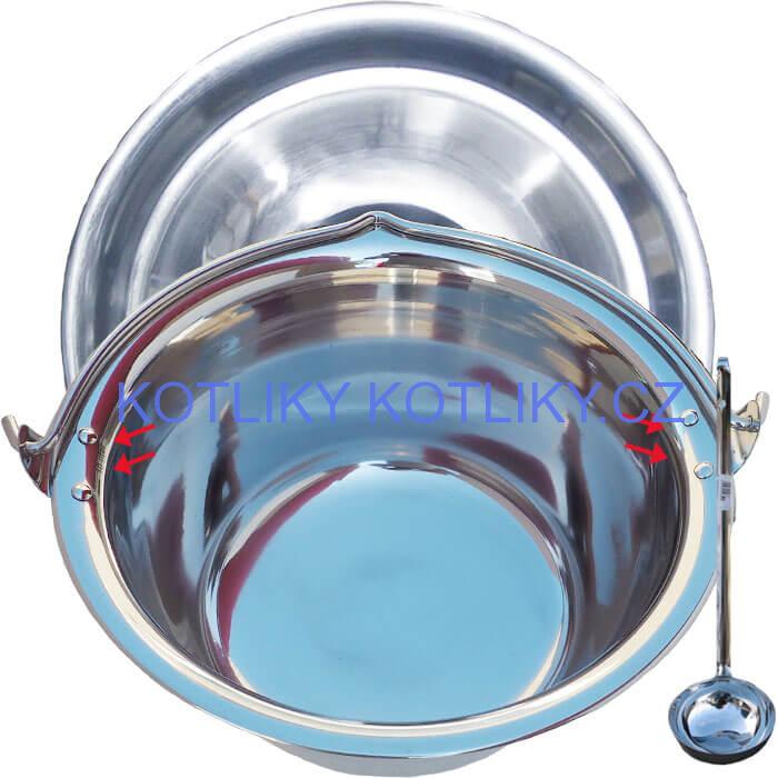 Nerezový kotlík 30 L (0,8 mm) + nerezová poklice