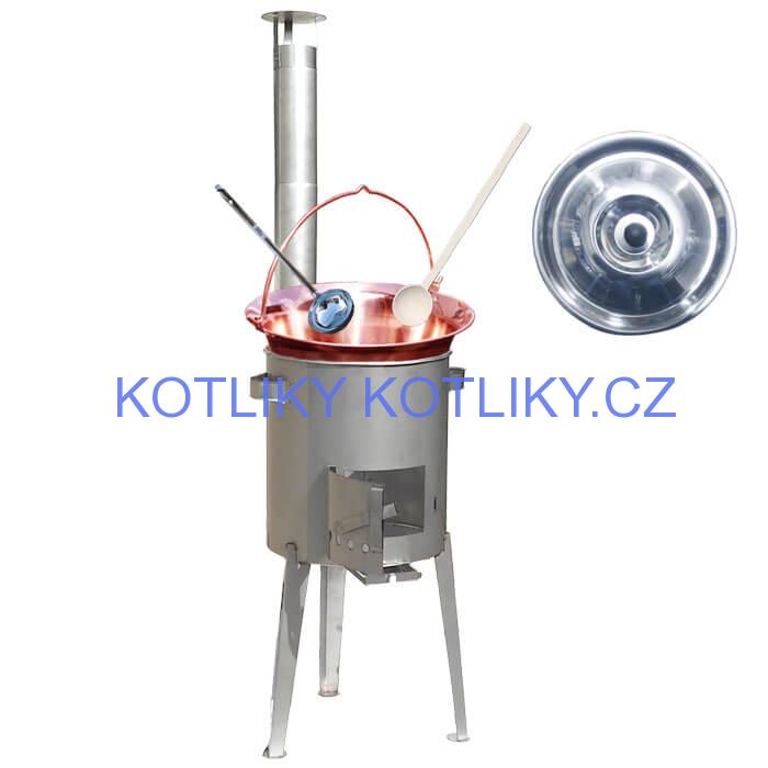 Měděný kotlík 20 L (1,2 mm) + nerezová kotlina 42 cm LUXUS