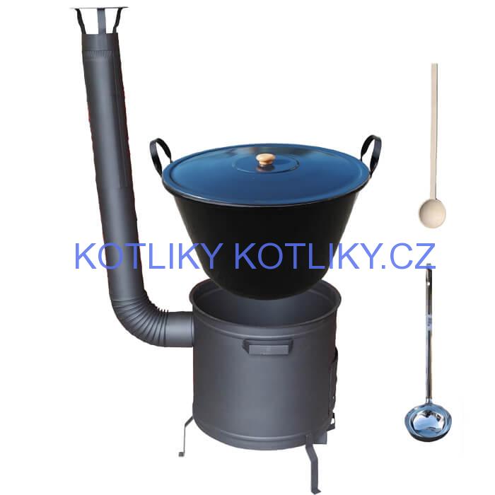 Smaltovaný kotel 70 L + žáruvzdorná kotlina 53 cm PLUS 600