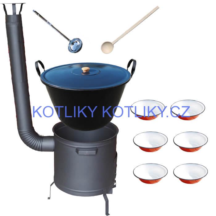 Smaltovaný kotel 60 L + smaltované talíře 6 ks PLUS 600