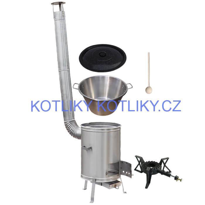 Nerezový kotel 40 L + nerezová kotlina 45 cm + hořák LUX