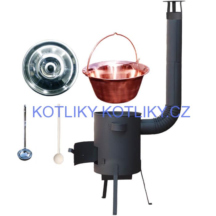 Měděný kotlík 20 L (1,2 mm) + žáruvzdorná kotlina 42 PLUS 600 4 MM