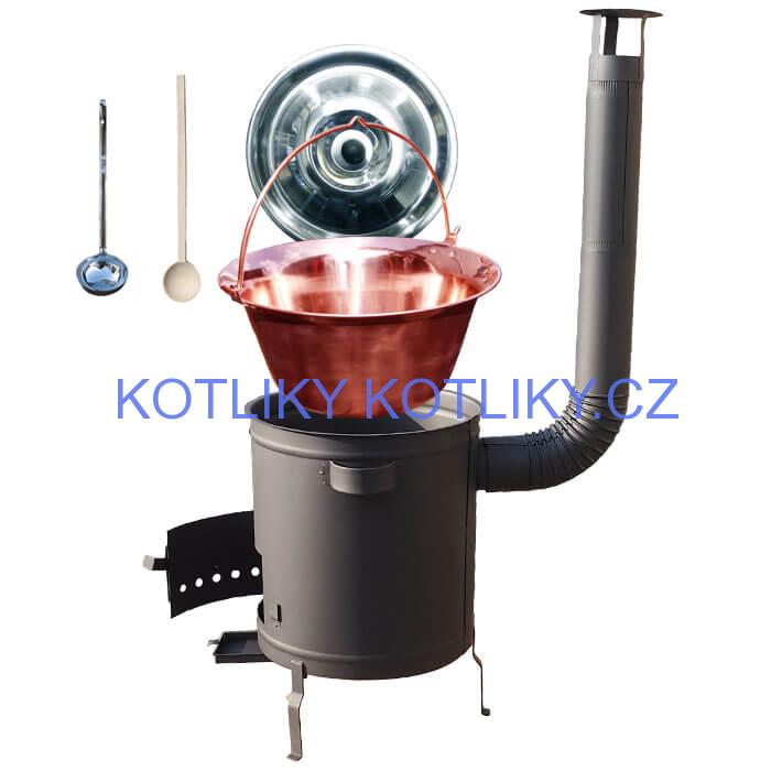Měděný kotlík 30 L (1,2 mm) + silnostěnná (1,5 mm) a žáruvzdorná kotlina 45 PLUS 600