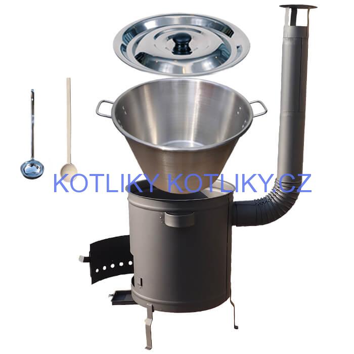 Nerezový kotel 40 L (1,2 mm) + silnostěnná (1,5 mm) a žáruvzdorná kotlina 45 PLUS 600