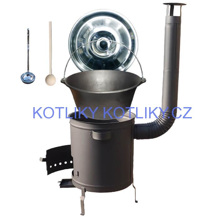 Litinový kotlík 22 L + silnostěnná (1,5 mm) a žáruvzdorná kotlina 45 PLUS 600