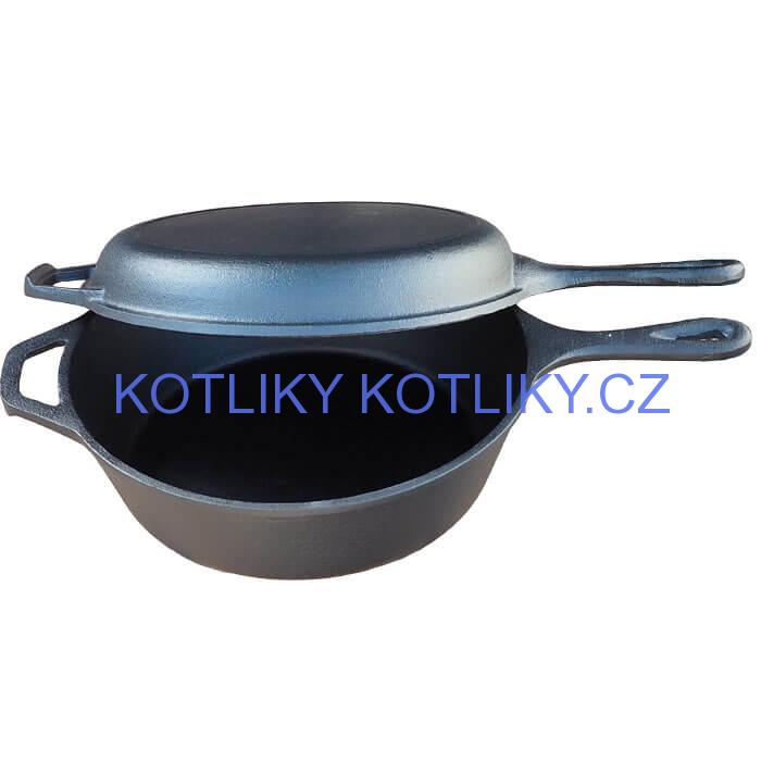 Litinová pánev s poklicí 26,5 cm