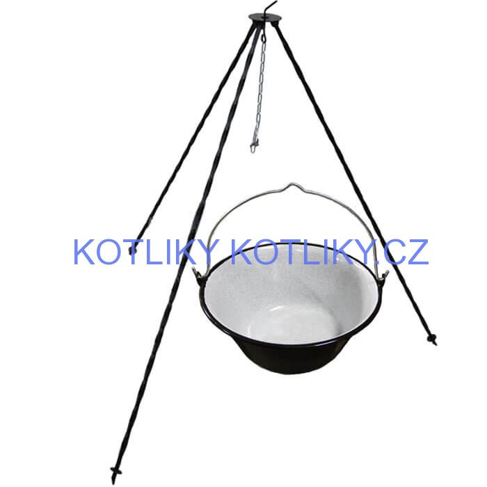 Smaltovaný kotlík 8 L + trojnožka 1 m
