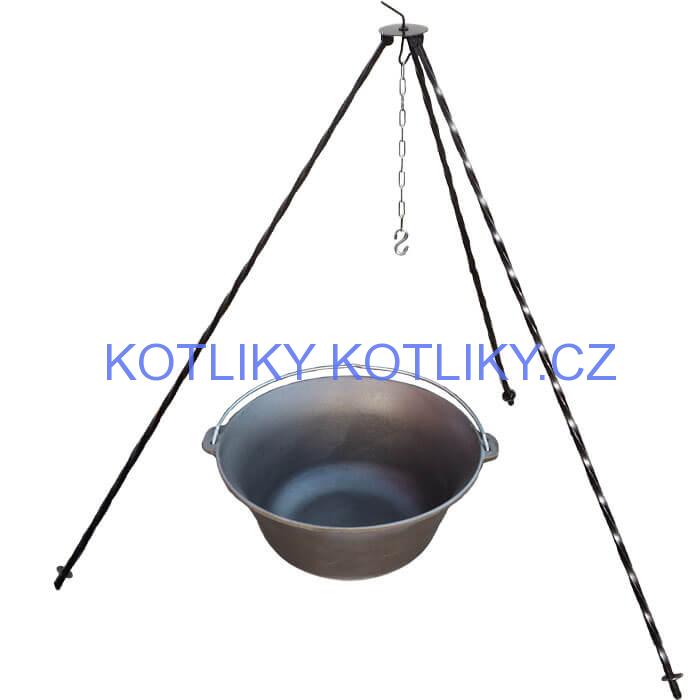 Litinový kotlík 10,8 L + trojnožka 1,2 m
