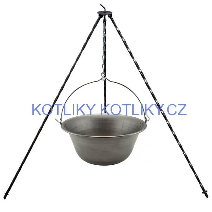 Železný kotlík 10 L (0,75 mm) + trojnožka 1 m