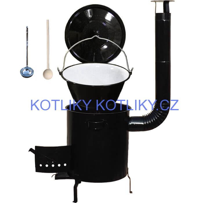 Smaltovaný kotlík 30 L (1,2 mm) + hrubostěnná (1,5 mm) kovová kotlina 45 STRONG