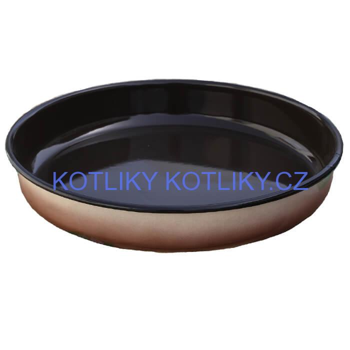 Smaltovaný kulatý pekáč 34 cm, výška 8 cm