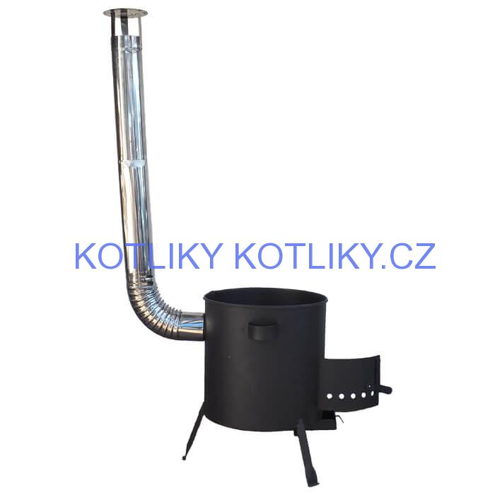 Kotlina 42 cm (1 mm) s žáruvzdornou barvou PLUS 600 + nerezový kouřovod