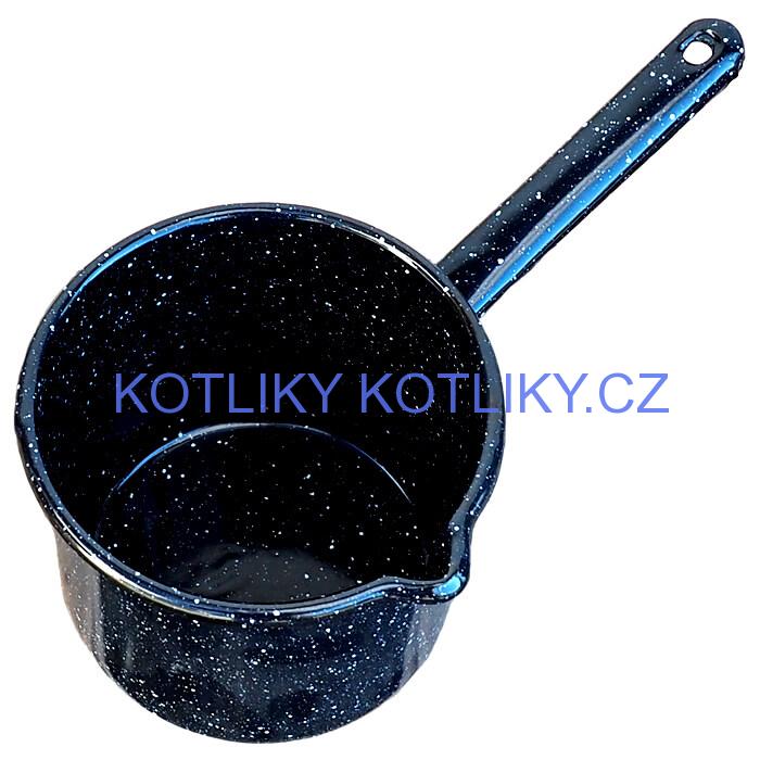 Smaltovaný hrnek s rukojetí 1 L - Černý