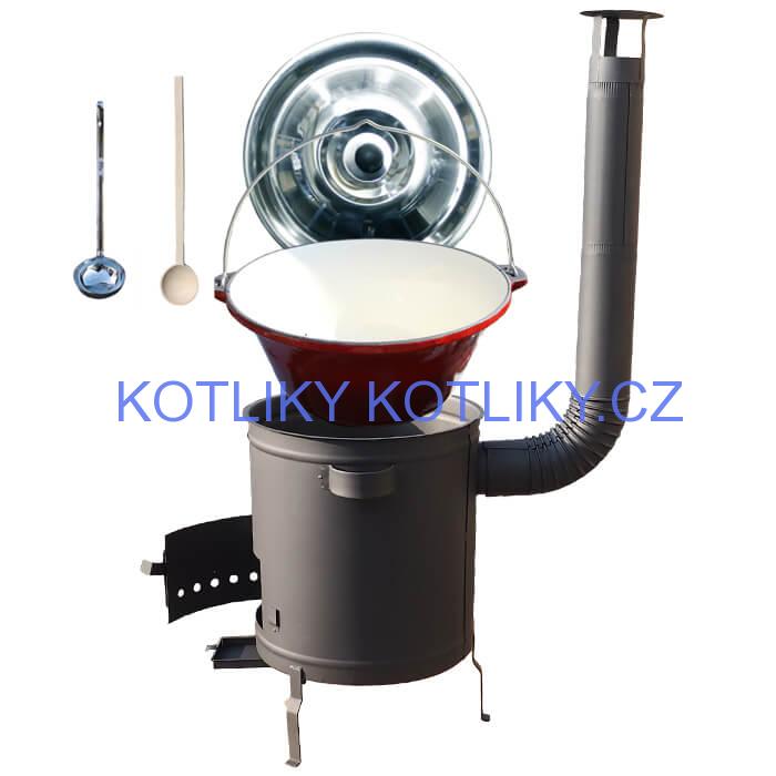 Litinový kotlík 16 L + silnostěnná (1,5 mm) žáruvzdorná kotlina 36 PLUS 600