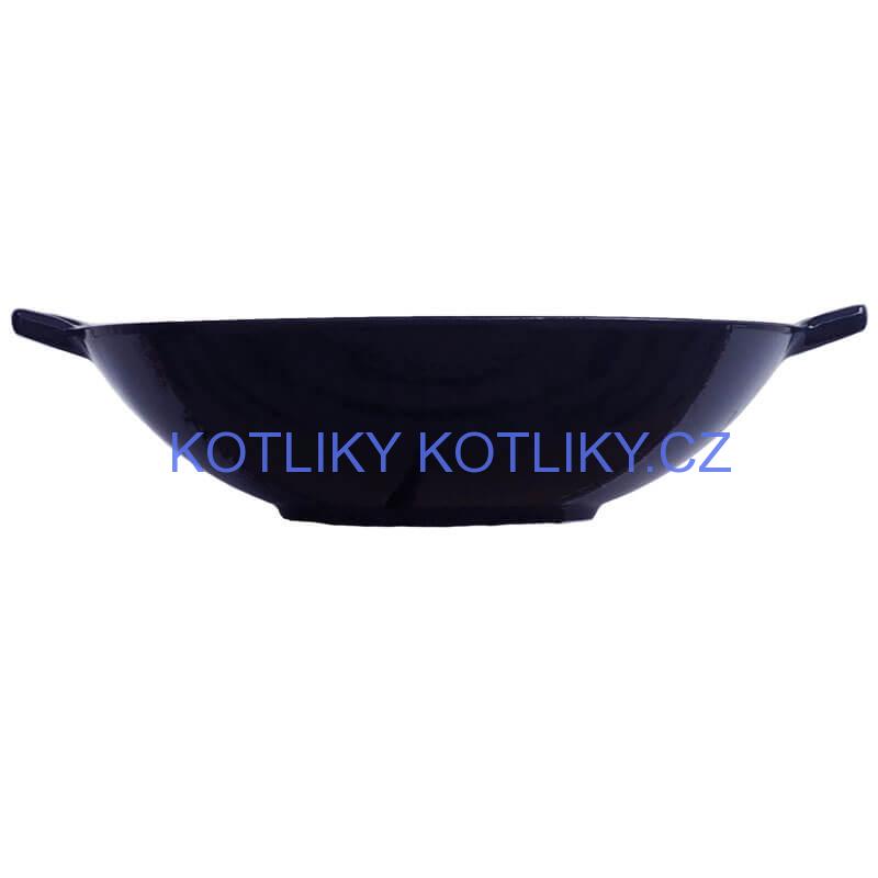 Litinový wok – smaltovaný povrch 37 cm