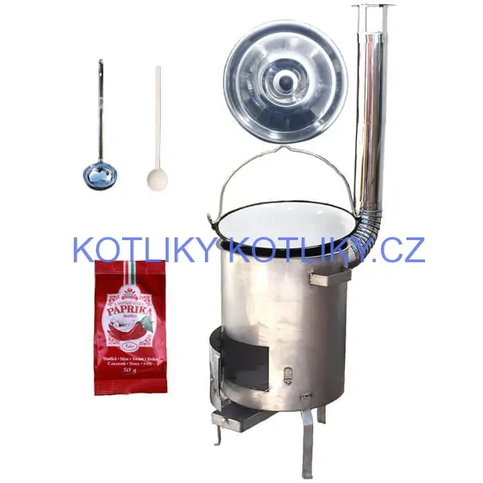 Smaltovaný kotlík 30 L (1,2 mm) + nerezová kotlina (1,5 mm) 45 cm STRONG EXCLUSIVE