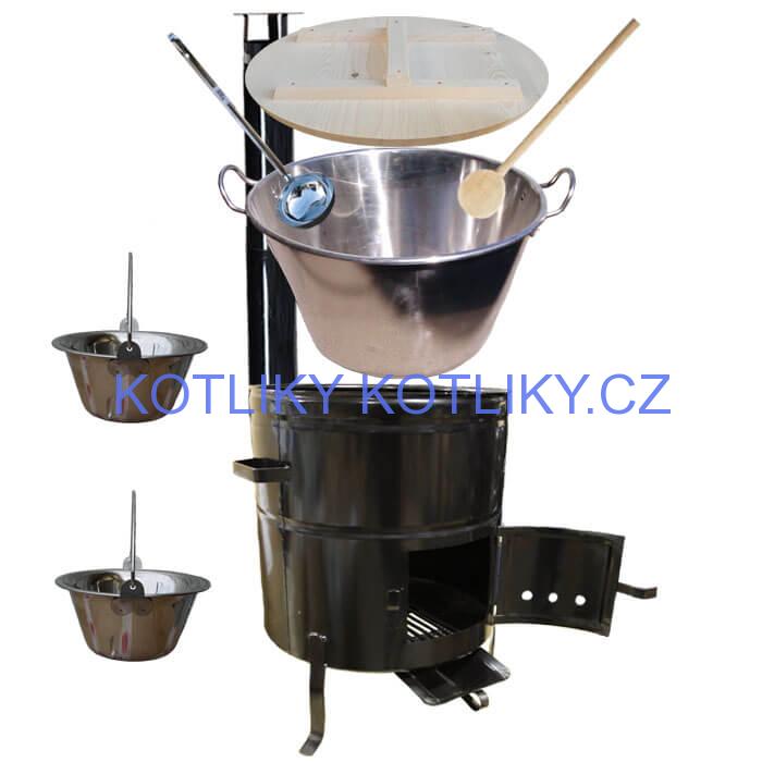 Zabijačková nerezová souprava 100L MAX + 2 servírovací kotlíky
