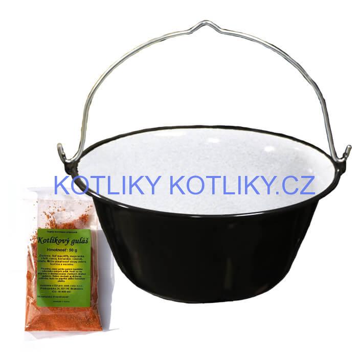 Smaltovaný kotlík 50 L + koření na kotlíkový guláš 50 g