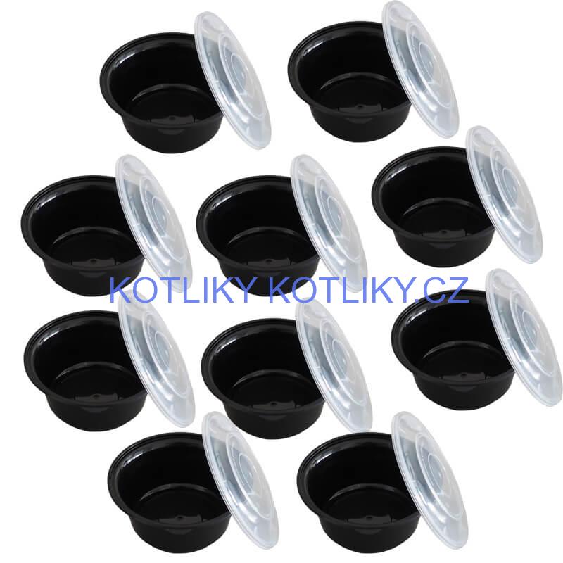 Plastové boxy (misky) na guláš + víčky 1000 ml 10 ks