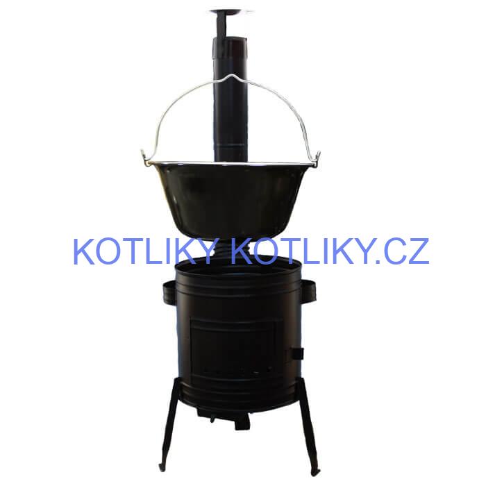 Smaltovaný kotlík 8 L (1,2 mm) + kovová kotlina 31 CLASSIC (KOV) Easy party