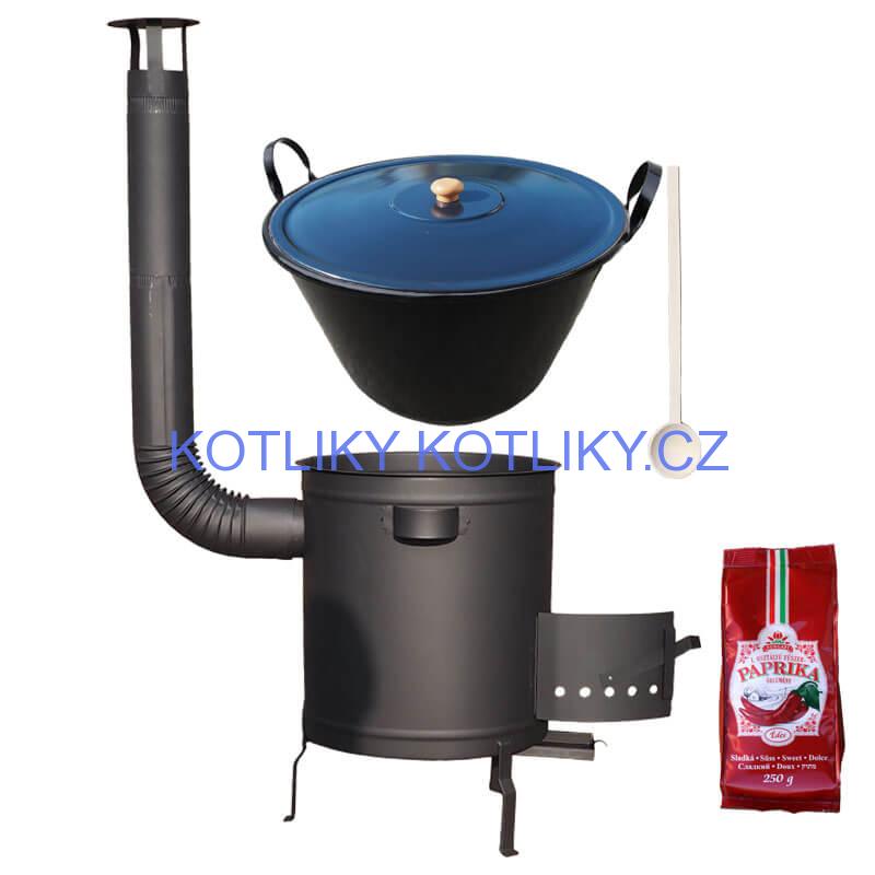 Smaltovaný kotel 60 L + silná kovová kotlina 53 cm (1,5 mm) STRONG PLUS 600 + sladká paprika 250 g