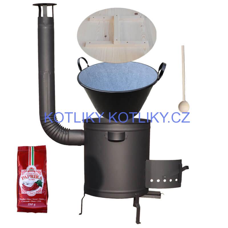 Smaltovaný kotel 100 L + silná kovová kotlina 60 cm (1,5 mm) STRONG PLUS 600 + sladká paprika 250 g