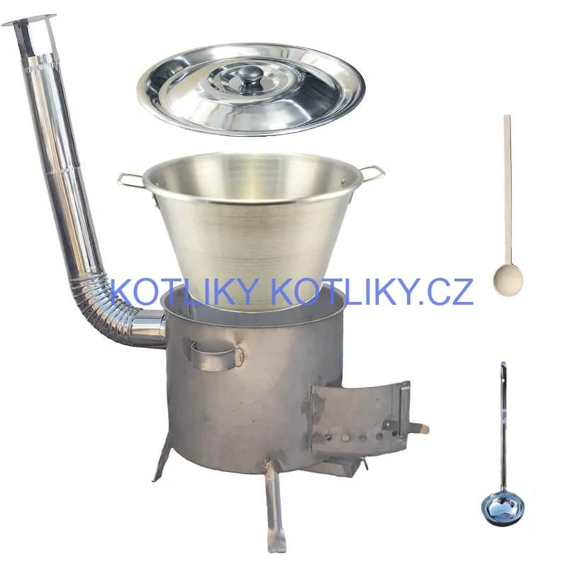 Nerezový kotel 40 L (1,2 mm) INOX + nerezová kotlina 45 cm (1,5 mm) STRONG CLASSIC