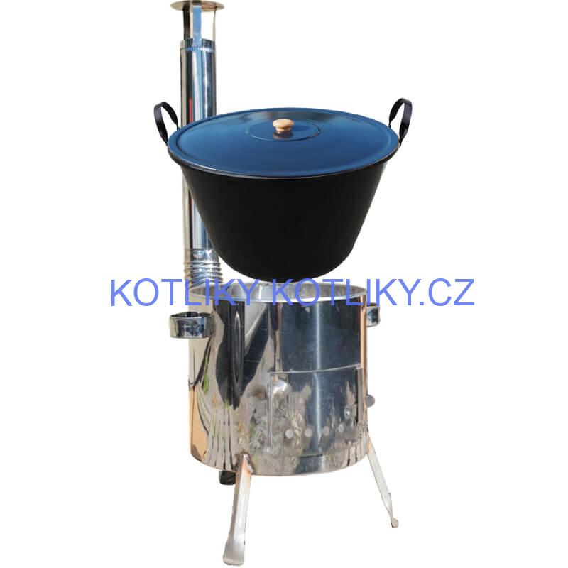 Smaltovaný kotel 70 L + nerezová kotlina 53 cm LUSTRO