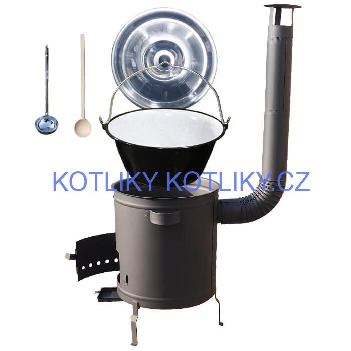 Smaltovaný kotlík 16 L (1,2 mm) + hrubostěnná (1,5 mm) a žáruvzdorná kotlina 39 PLUS 600