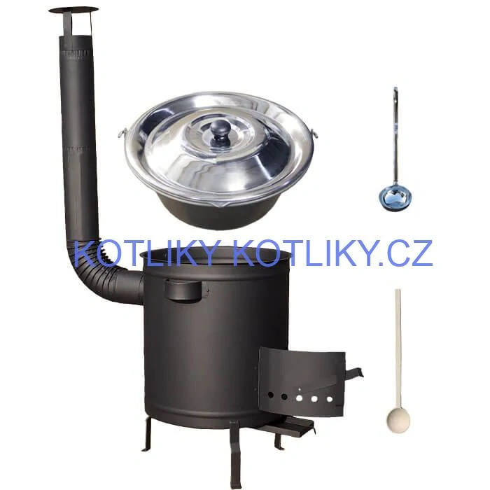 Nerezový kotlík 15 L (1,5 mm) + hrubostěnná (1,5 mm) a žáruvzdorná kotlina 36 PLUS 600