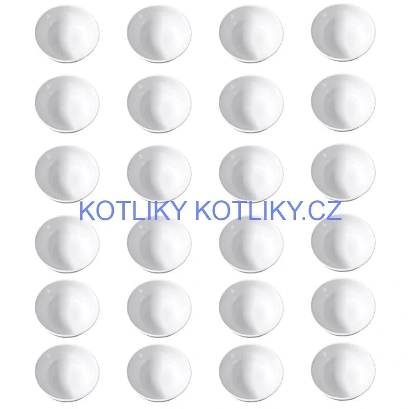 Sada 24 ks: Prémiové bílé misky s kamennou strukturou (750 ml)