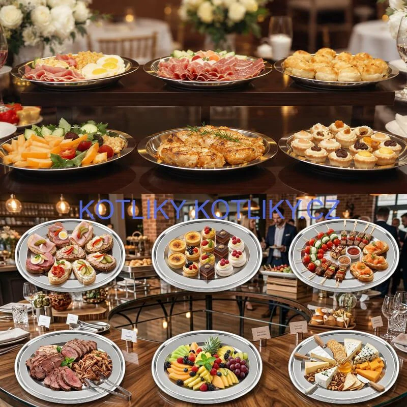 Nerezové podnosy pro catering - set 6 ks (45,5cm) - Servíruj s jistotou a stylem