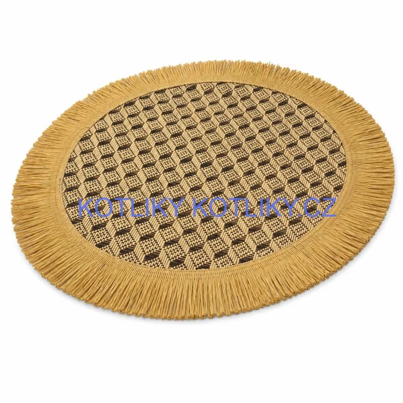 Přírodní podložka pod talíř se třásněmi 37 cm