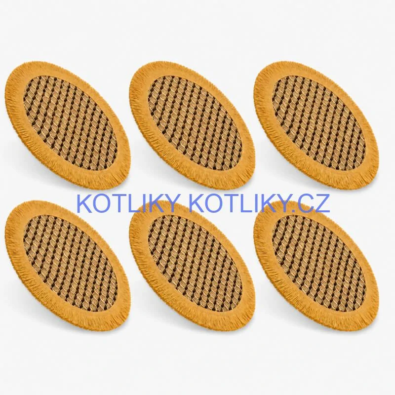 Přírodní podložky pod talíř se třásněmi 37 cm, 6 ks