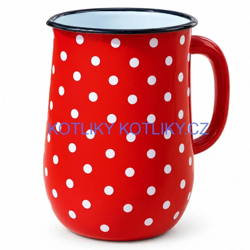 Smaltovaný džbán 2,5 l – červený puntík
