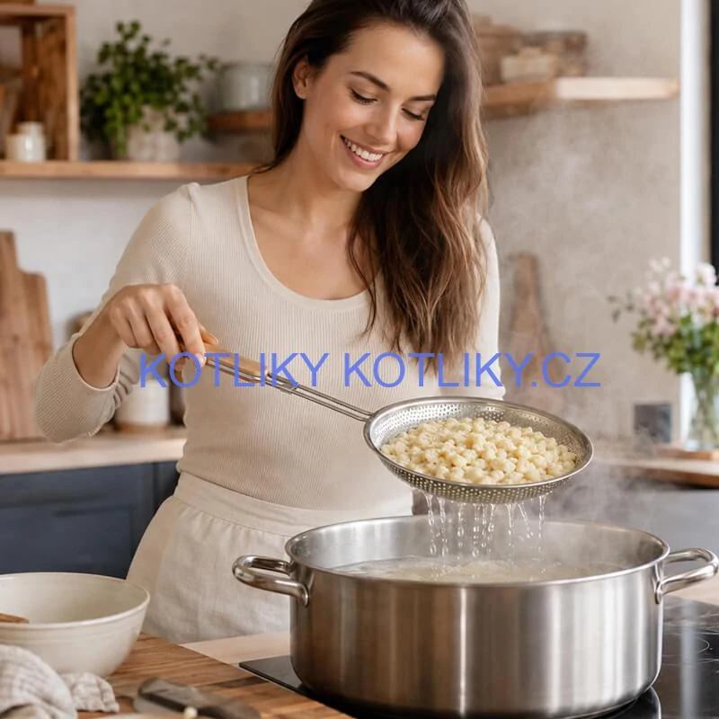 Hliníkové sítko 16 cm s dřevěnou rukojetí