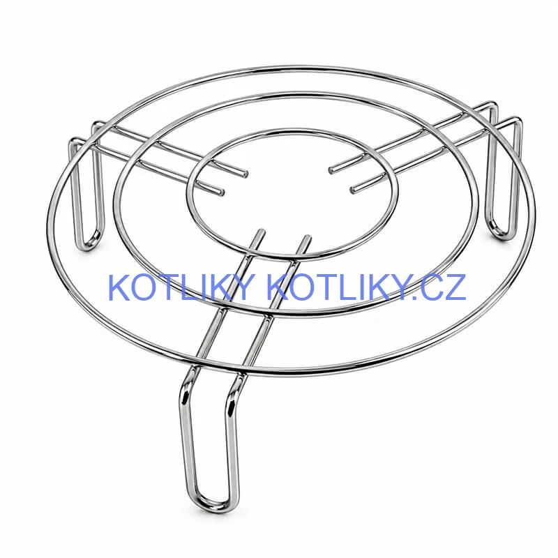 Kulatý nerezový stojan pod hrnec 20 cm, výška 9 cm, tři opěrná místa