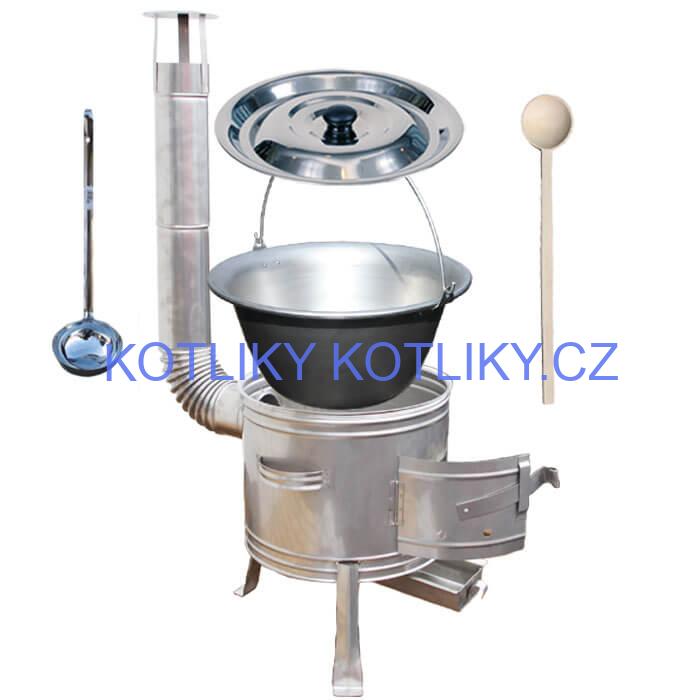 Nerezový kotlík 20 L (1,5 mm) + nerezová kotlina 42 cm TOPLUX