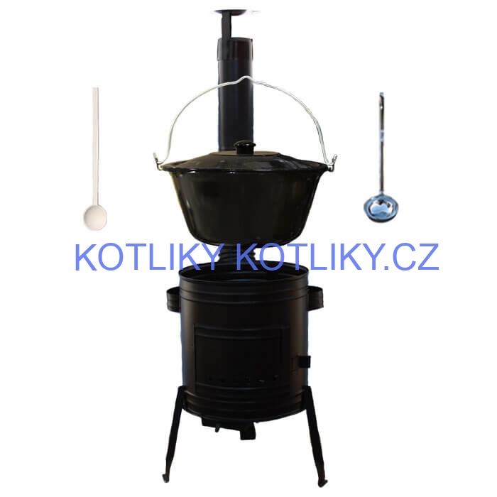 Smaltovaný kotlík 13 L (1,2 mm) + kovová kotlina 36 CLASSIC (KOV)