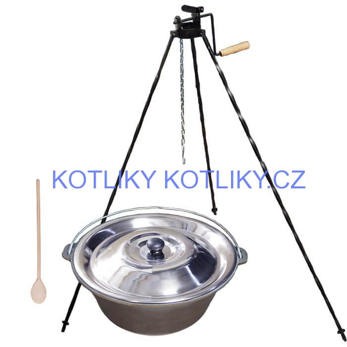 Litinový kotlík 7,2 L + stojan s kladkou VAR