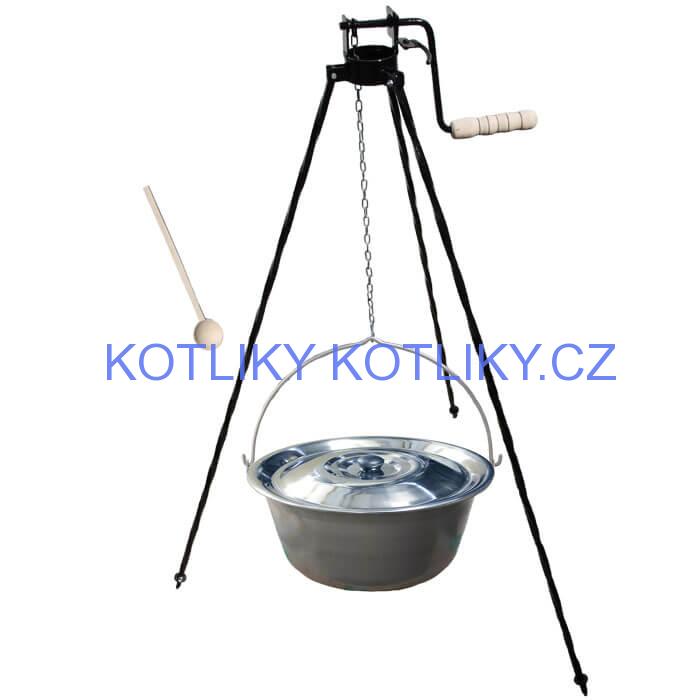 Nerezový kotlík 10 L (1,5 mm) + stojan s kladkou VAR