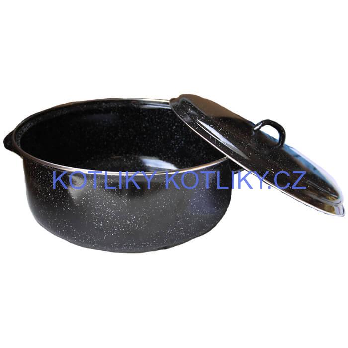 Smaltovaný černý kastrol 13 L