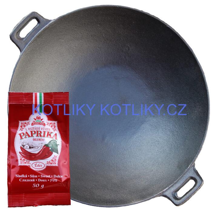 Litinový wok 36 cm + sladká paprika 50 g