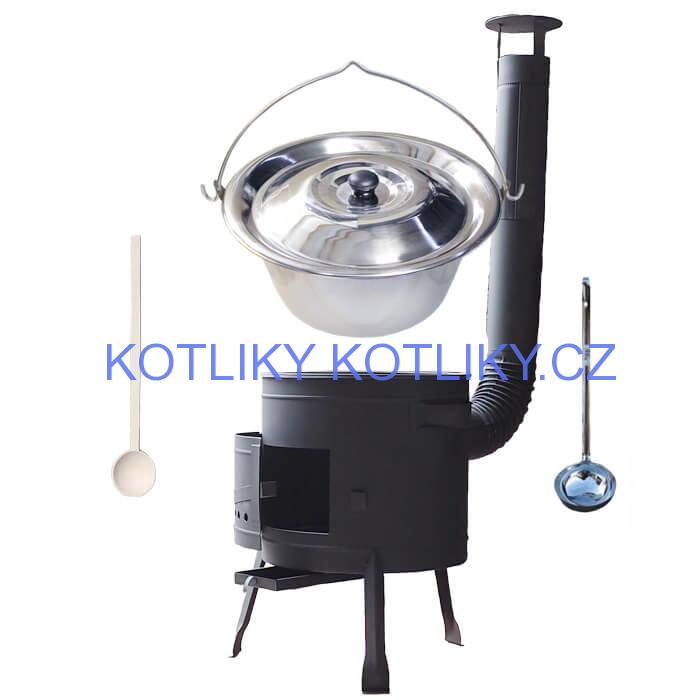 Kotlíkový gulášový set 42 PLUS 600 + nerezový kotlík 22 L (0,8 mm)