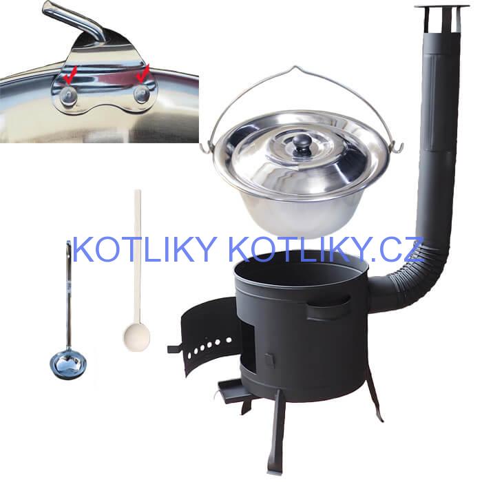 Kotlíkový gulášový set 42 PLUS 600 + nerezový kotlík 20 L (0,8 mm)