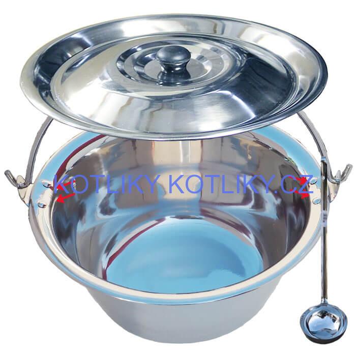 Nerezový kotlík 30 L (0,8 mm) + nerezová poklice