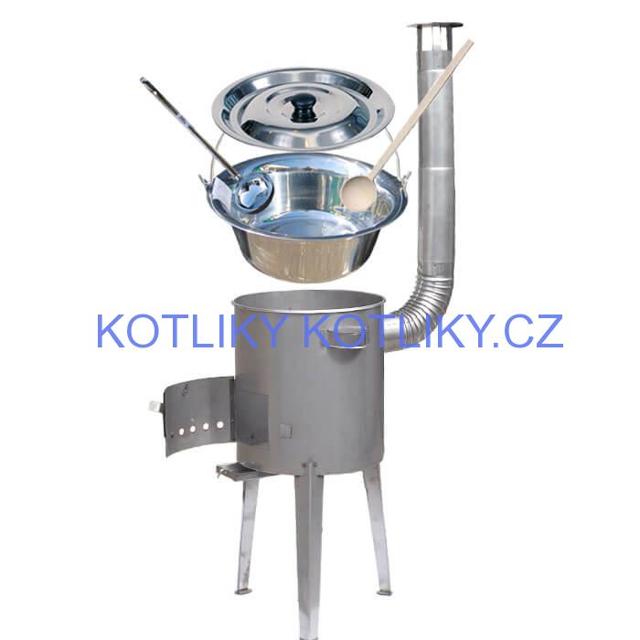 Nerezový kotlík 20 L (0,8 mm) + nerezová kotlina 42 cm LUXUS