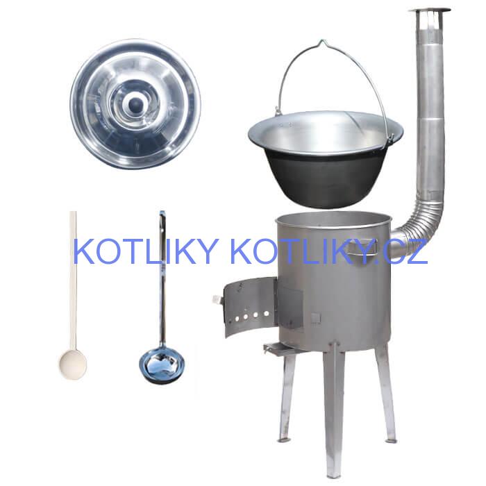 Nerezový kotlík 15 L (1,5 mm) + nerezová kotlina 36 cm LUXUS